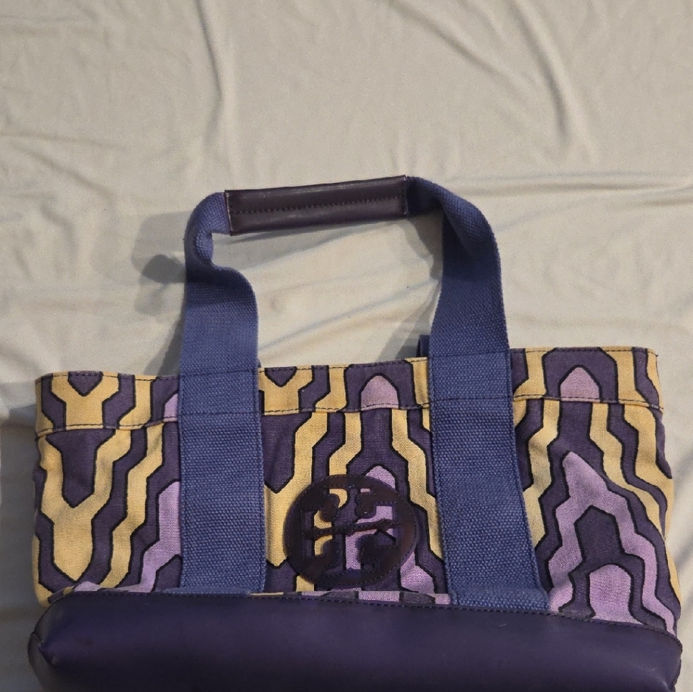 Tory Burch Women's 13x8 Inch Purple Tote Purse